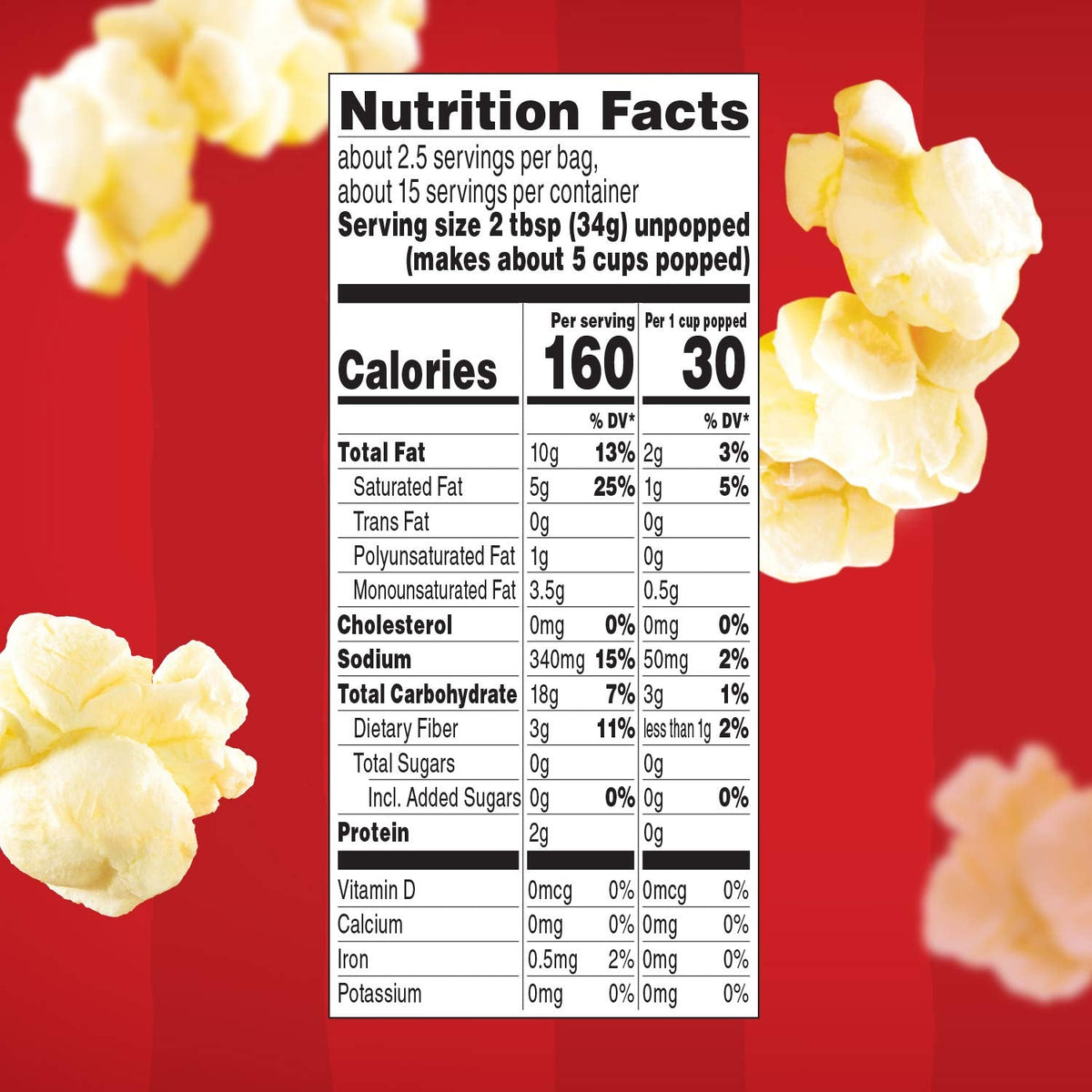 Orville Redenbacher's Movie Theater Butter Microwave Popcorn — 3 g Fiber per Serving, 6 Boxes