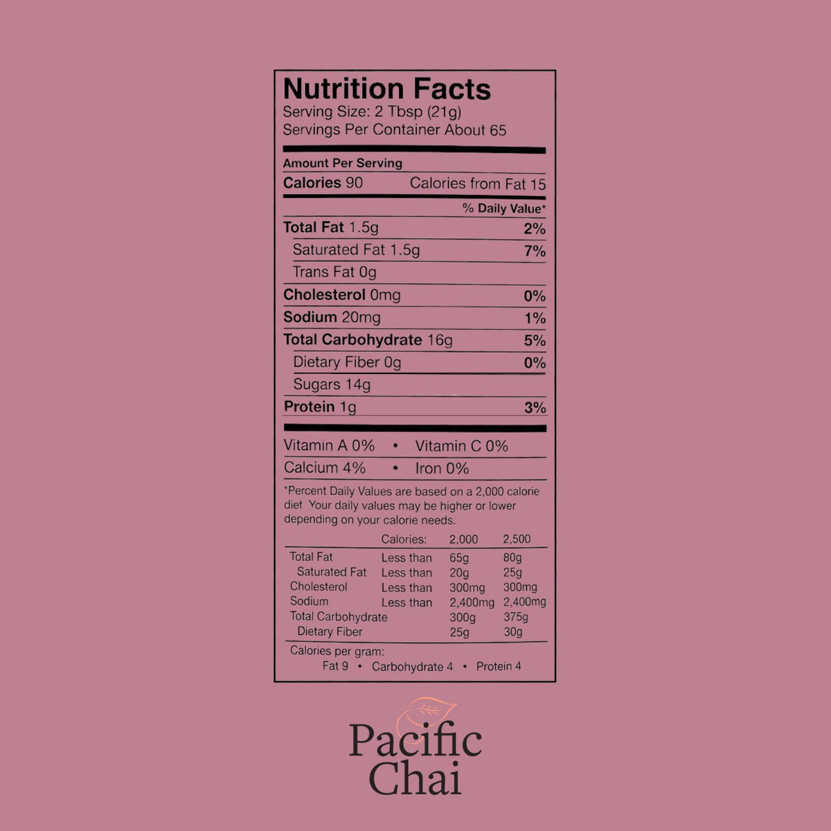 Pacific Chai Vanilla Chai Latte Mix | Instant Latte Powder (3 lb), Gluten Free & Kosher