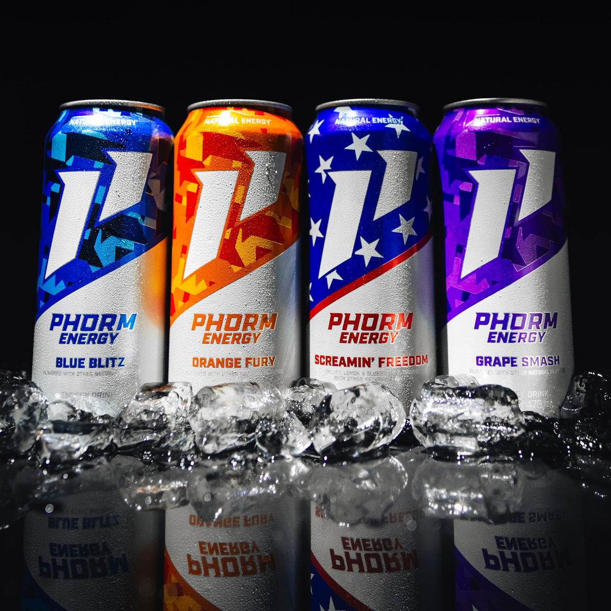 PHORM ENERGY Orange Fury Sugar-Free Energy Drink – 200 mg Caffeine, Electrolytes, 16 oz Cans (12-Pack)