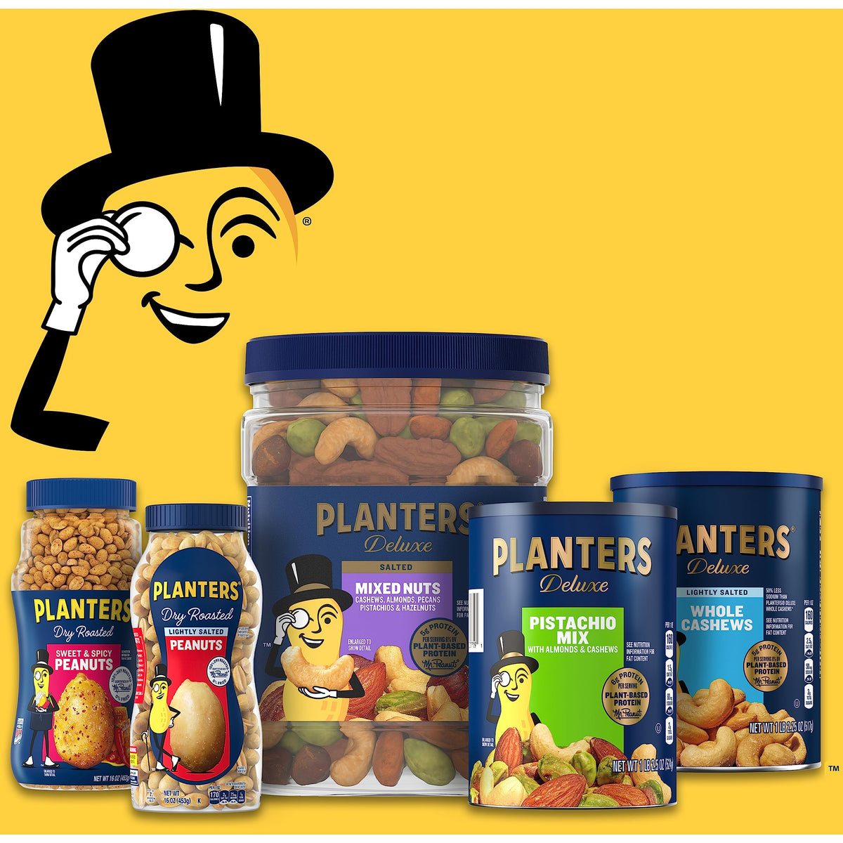 PLANTERS Honey Roasted Peanuts (2.16 lb Container) 6PK | Kosher, Trans Fat Free