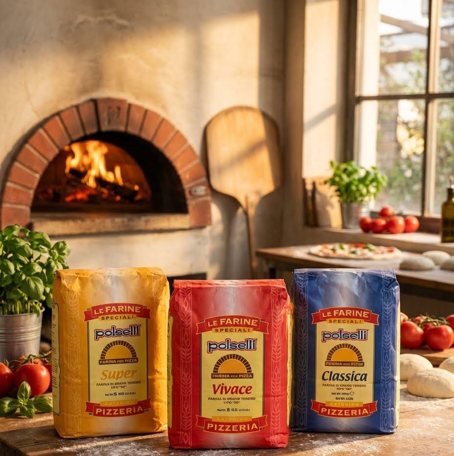 POLSELLI Classica 00 Flour – Extra Fine Italian Flour, 11 lbs (5 kg), All-Natural, Unbleached