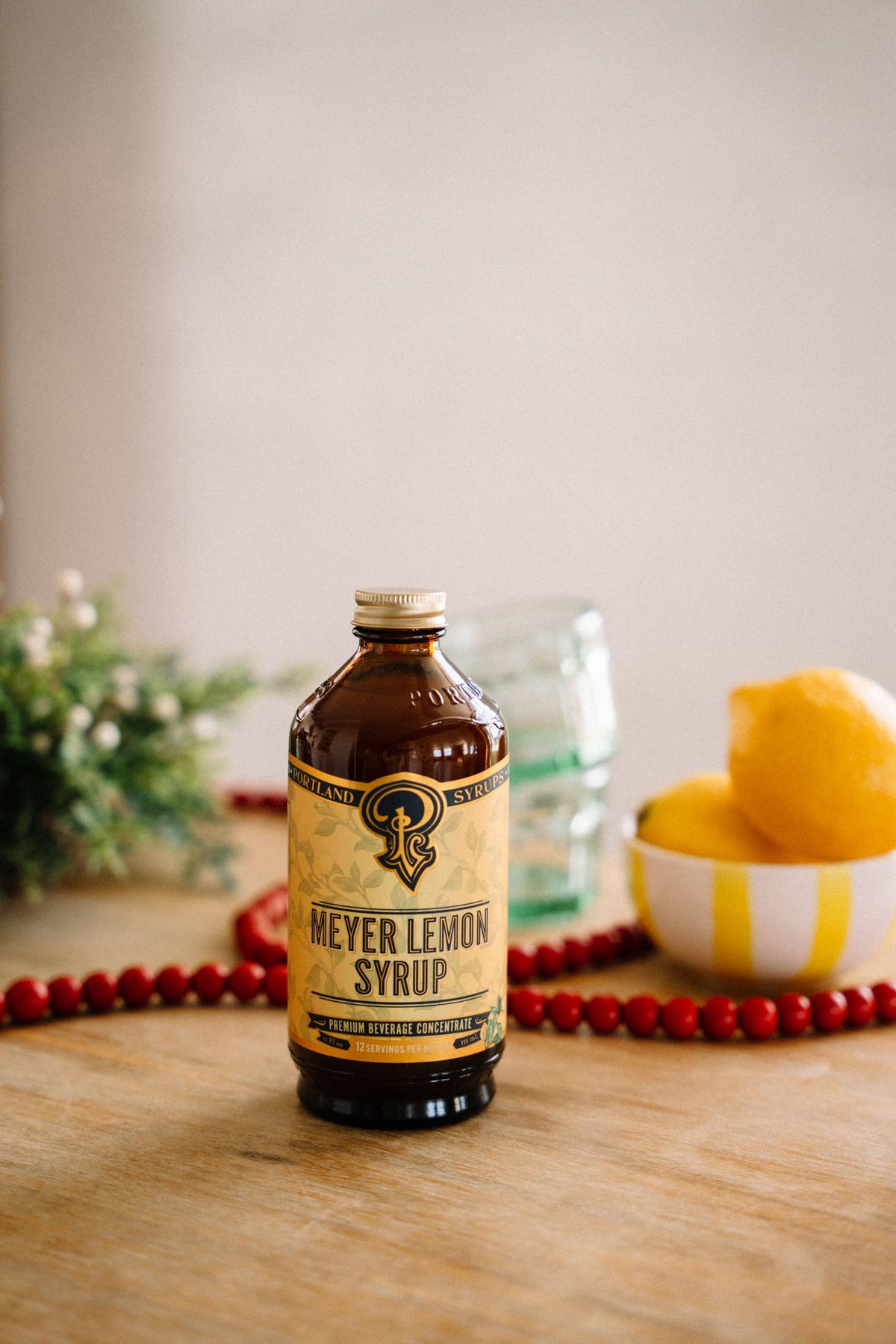 Portland Syrups Meyer Lemon Syrup - Premium 12 oz (Pack of 2) for Cocktails & More