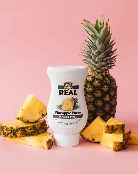 Pina Real Infused Exotics Pineapple Puree Syrup - 16.9 oz Squeezable Bottles (Pack of 3)