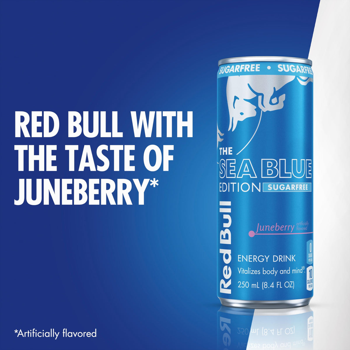 Red Bull Sea Blue Edition Sugar-Free Energy Drink – Juneberry, 80 mg Caffeine, 24-Can Pack