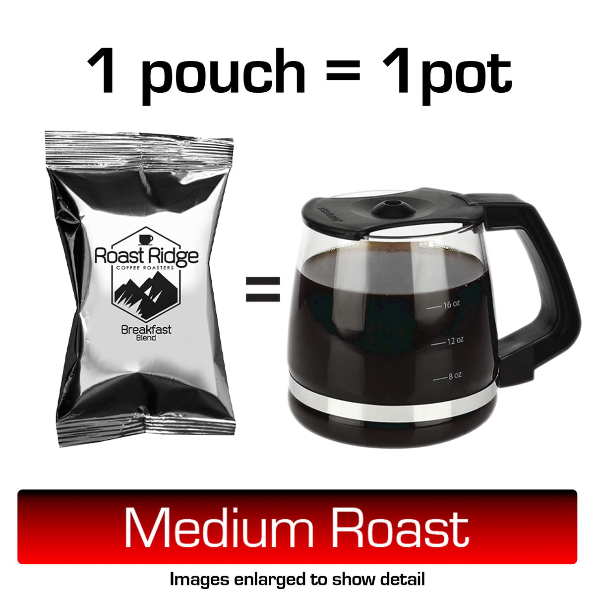 Roast Ridge Coffee 2.0 oz Portion Pack – Breakfast Blend, 40 Pouches