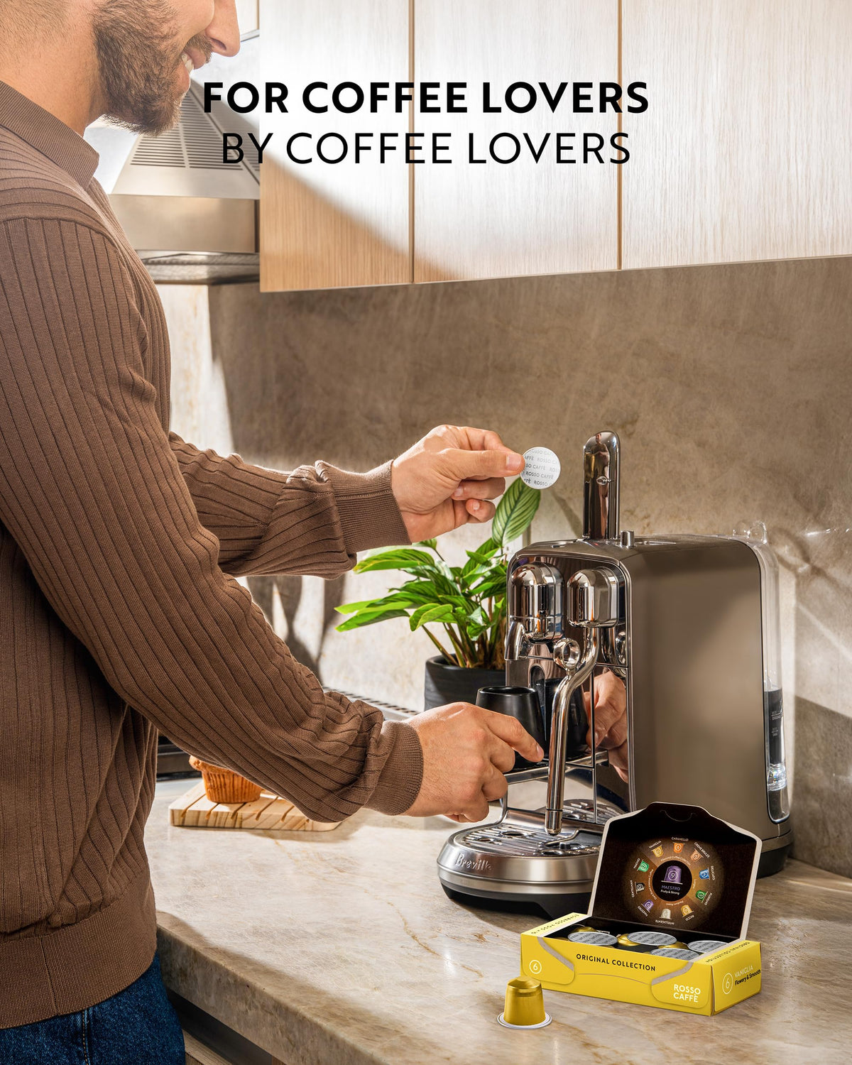 Rosso Caffè 60 Espresso Pods for Nespresso Original Machines - Vanilla, Creme Brulee & Caramel