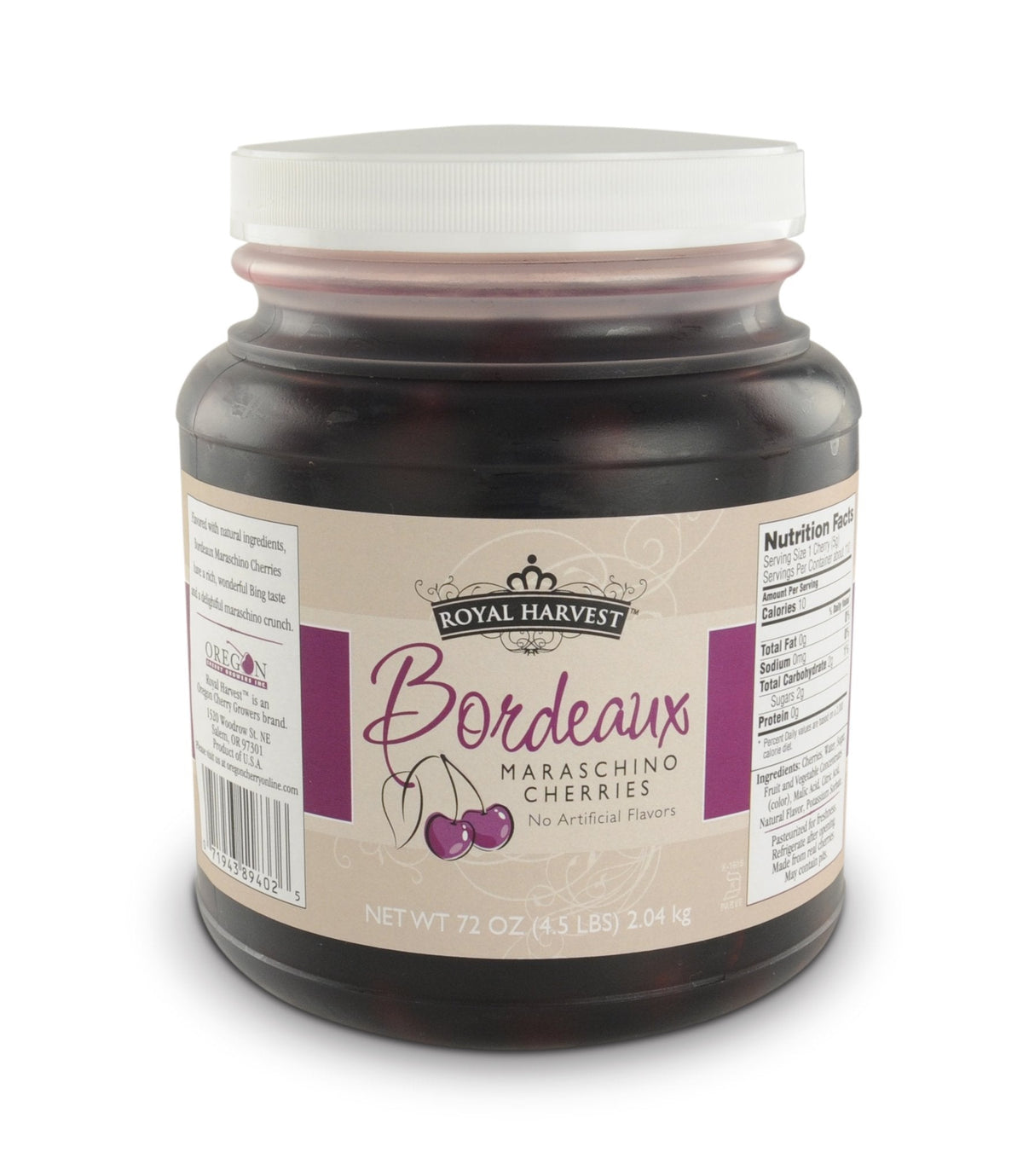 Royal Harvest Northwest Noire Maraschino Cherries with Stem – 72 oz, Natural & Non-GMO