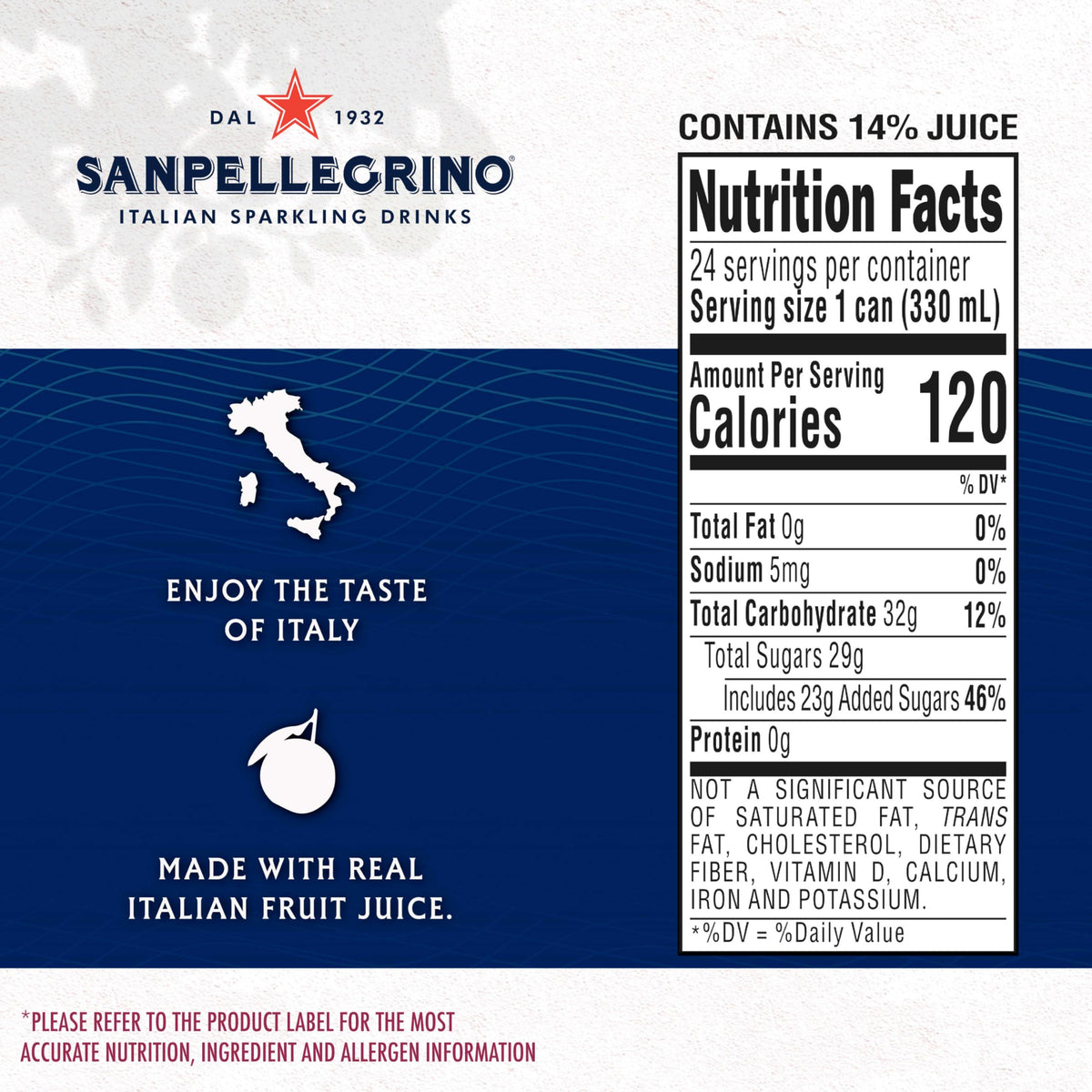 Sanpellegrino Melograno & Arancia – Italian Sparkling Orange & Pomegranate, 24 Cans