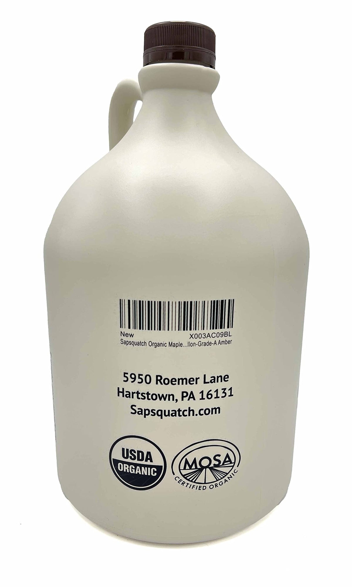 Sapsquatch Organic Maple Syrup Gallon Grade A Amber Rich | USA Made
