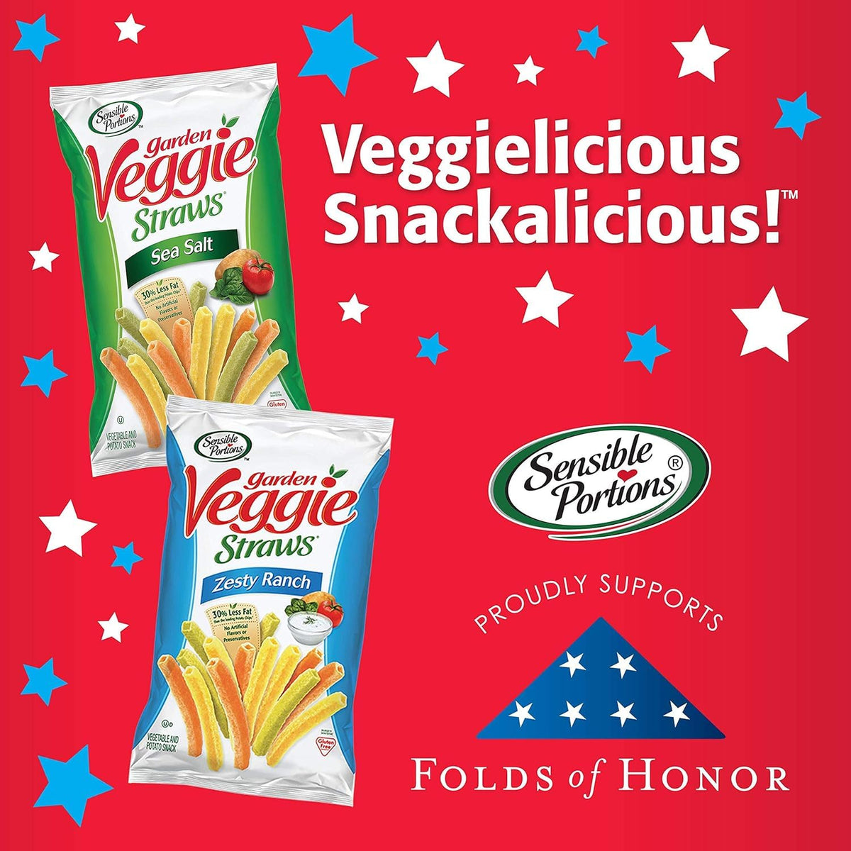 Sensible Portions Garden Veggie Snacks – Cheddar Veggie Straws, 1 oz, Pack of 24