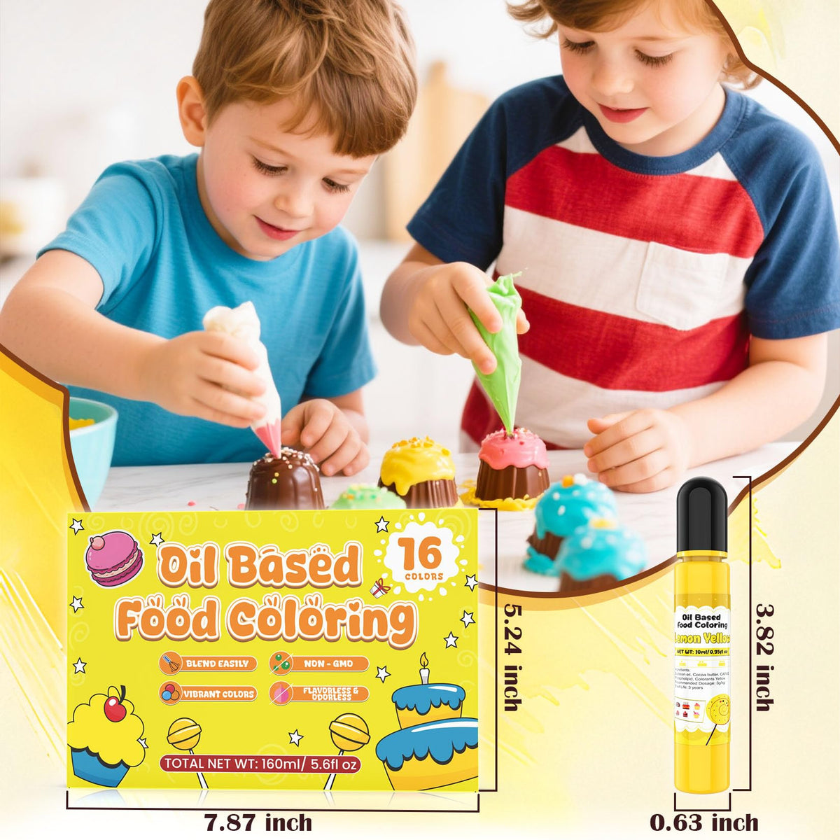 SigWong Oil Based Food Coloring for Chocolate - 16 Colors, Concentrated Dye Set (0.35 fl oz bottles)
