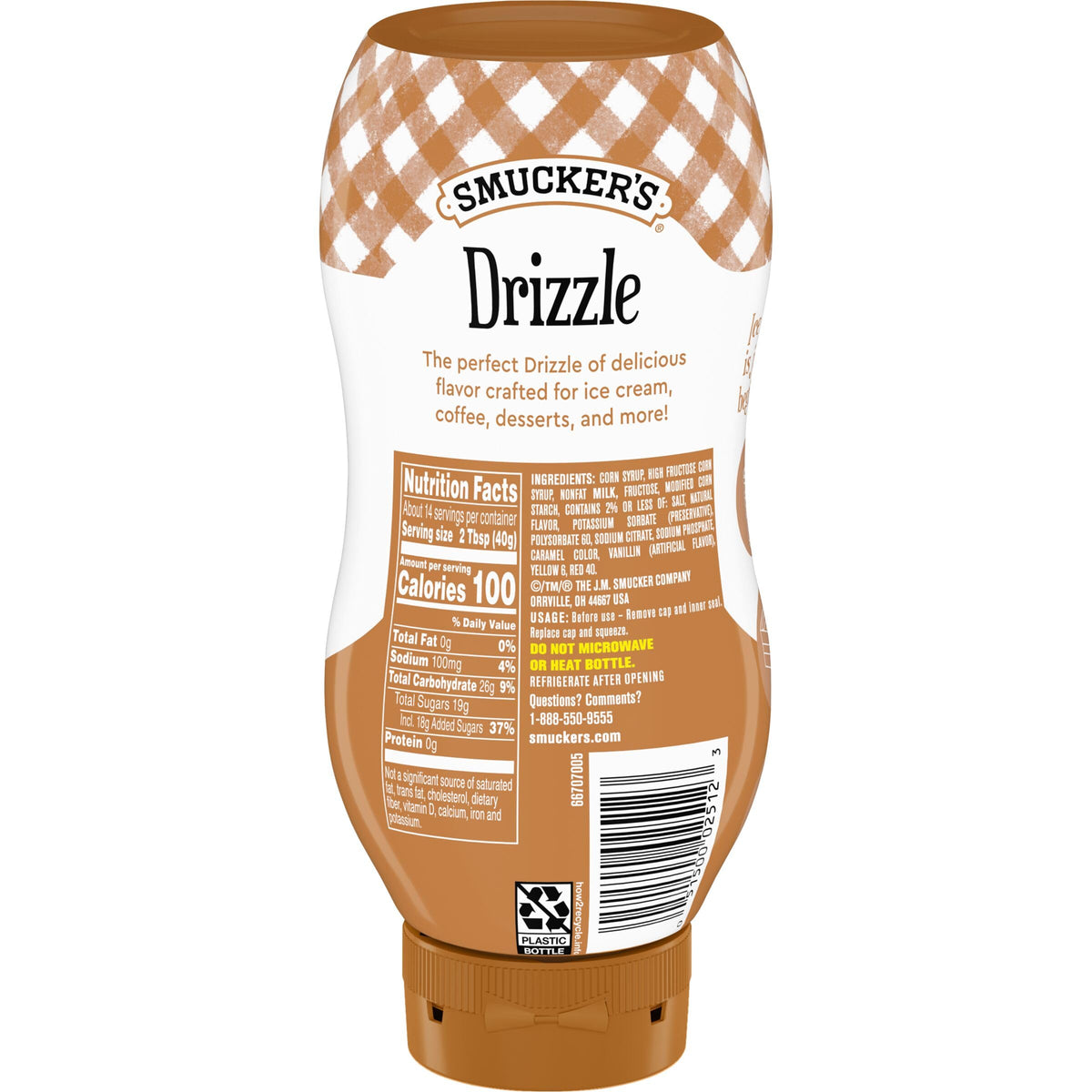 Smucker’s Drizzle Caramel Flavored Syrup – 12 Pack, 20 oz Squeeze Bottles