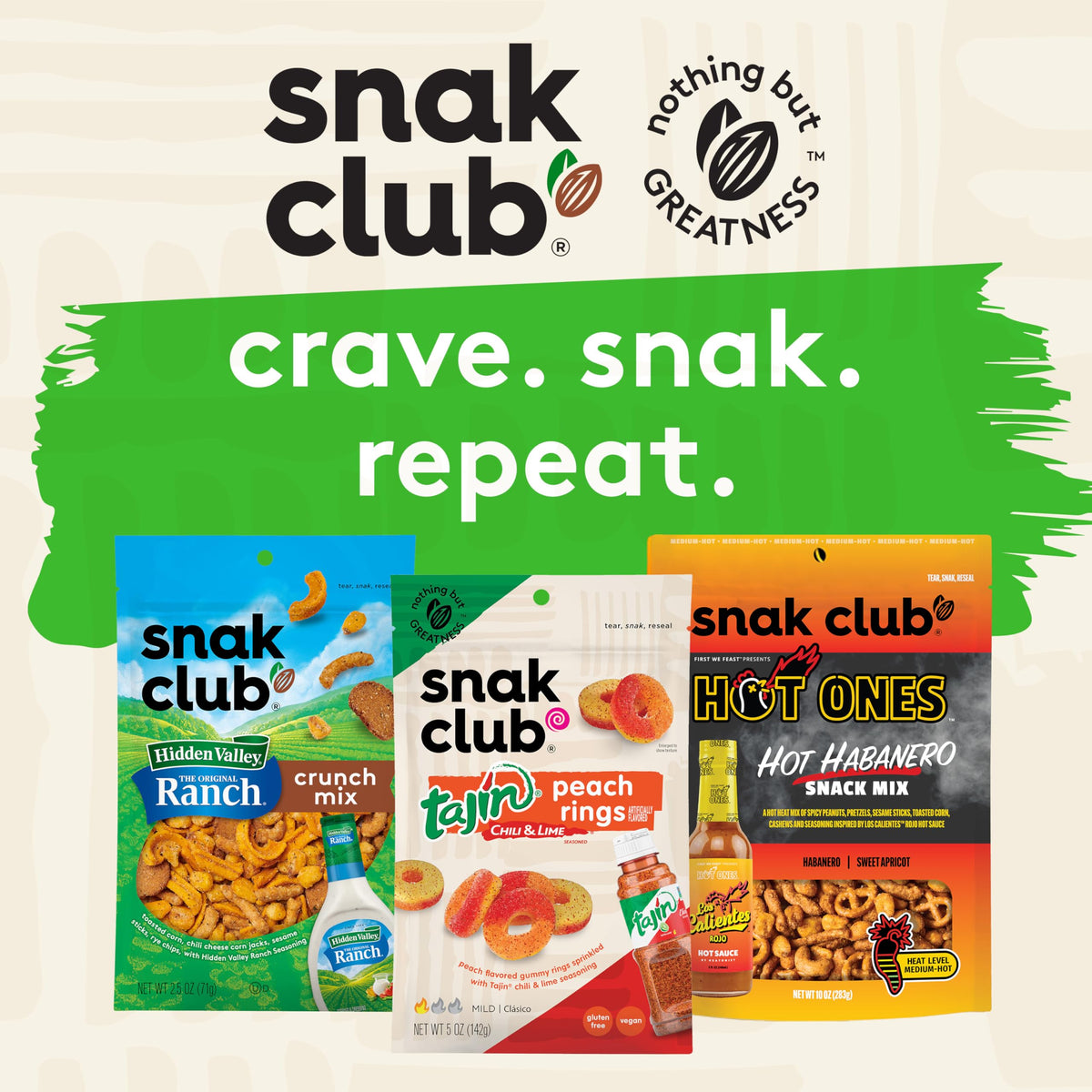 Snak Club Protein Power Snack Mix – 6 Pack, 4.2 oz Pouches | Gluten-Free & Kosher