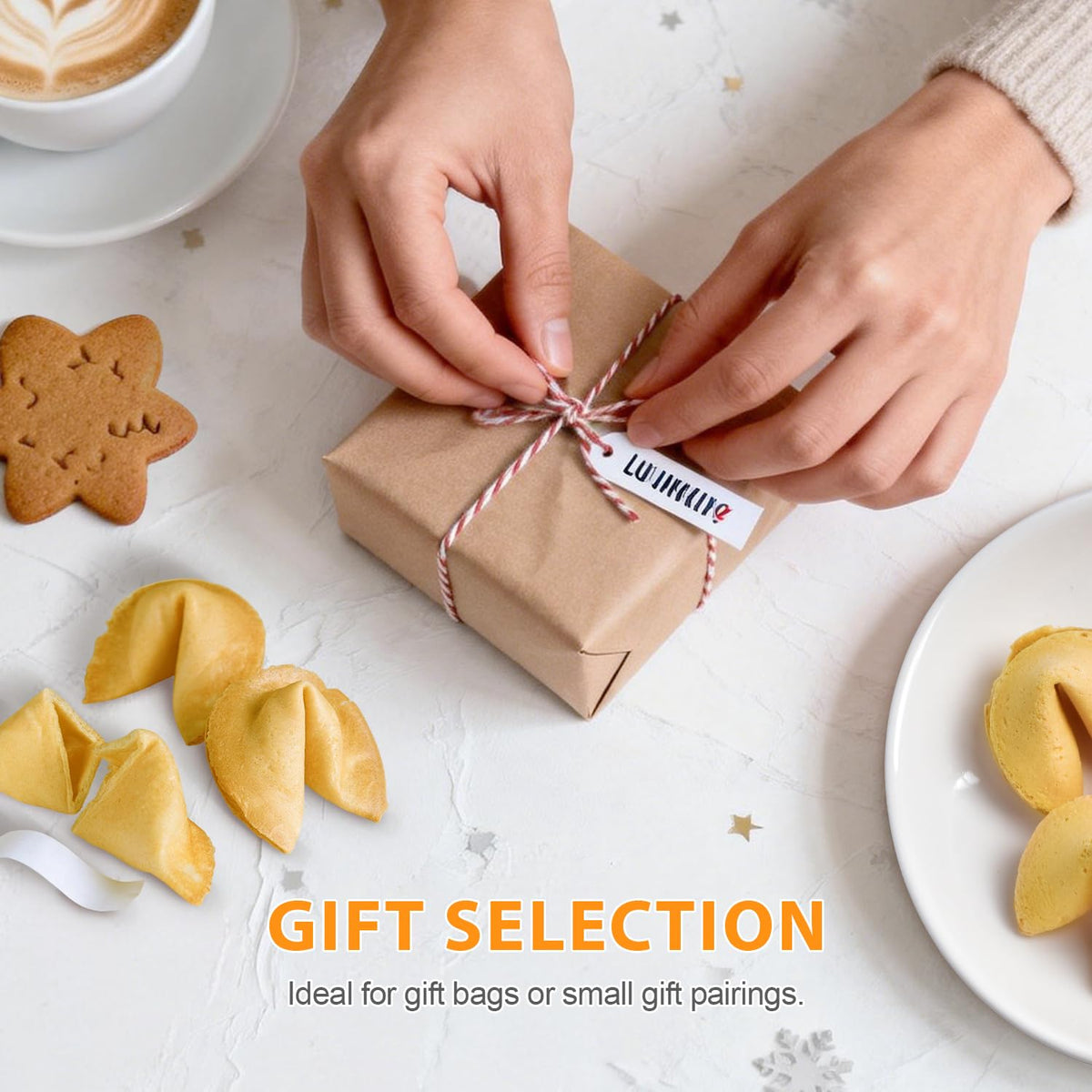 Soeos Fortune Cookies — Vanilla Flavor, Individually Wrapped Bulk Cookies for Events