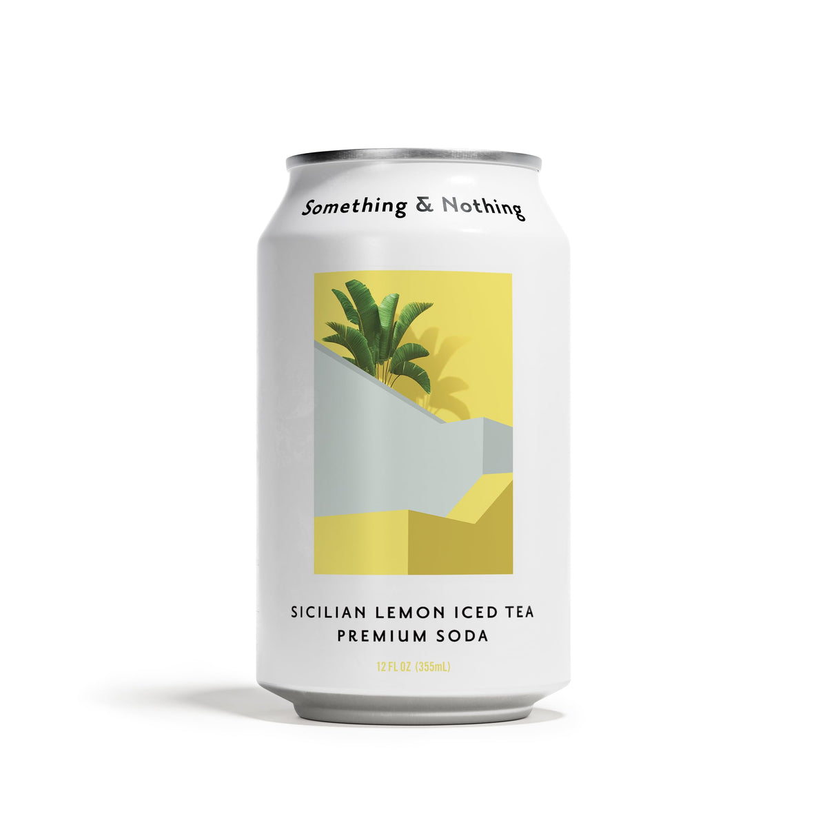 Something & Nothing Flavoured Sparkling Water – Sicilian Lemon Iced Tea, Lightly Carbonated, 355ml Cans (12-Pack) | Vegan & Low Calorie