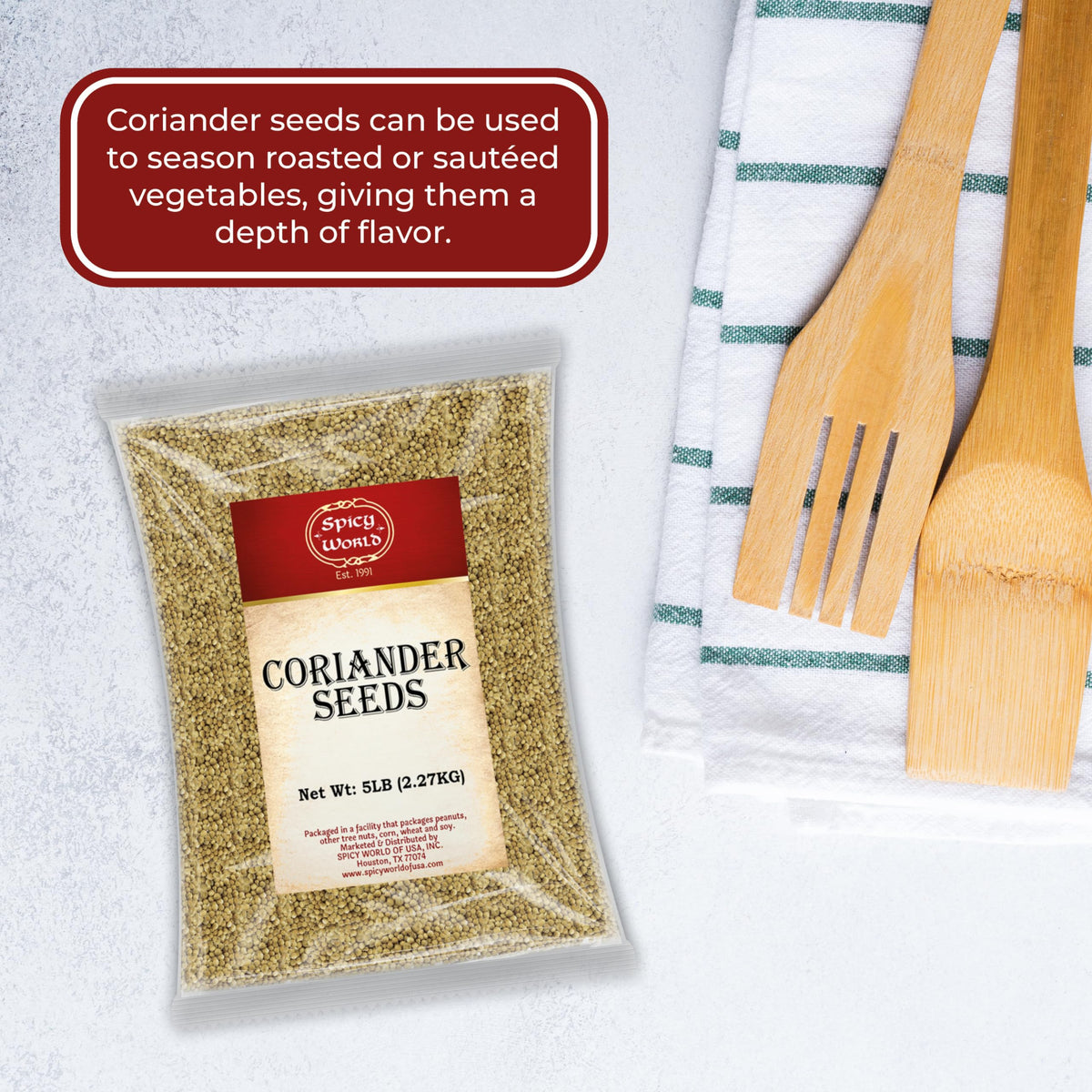 Spicy World Coriander Seeds – 5 lb Bulk (Pure Indian Spice)