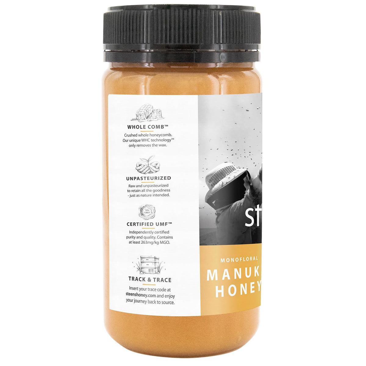 Steens Manuka Honey MGO 263+ | UMF 10+ Pure Raw NZ 17.6 oz Jar