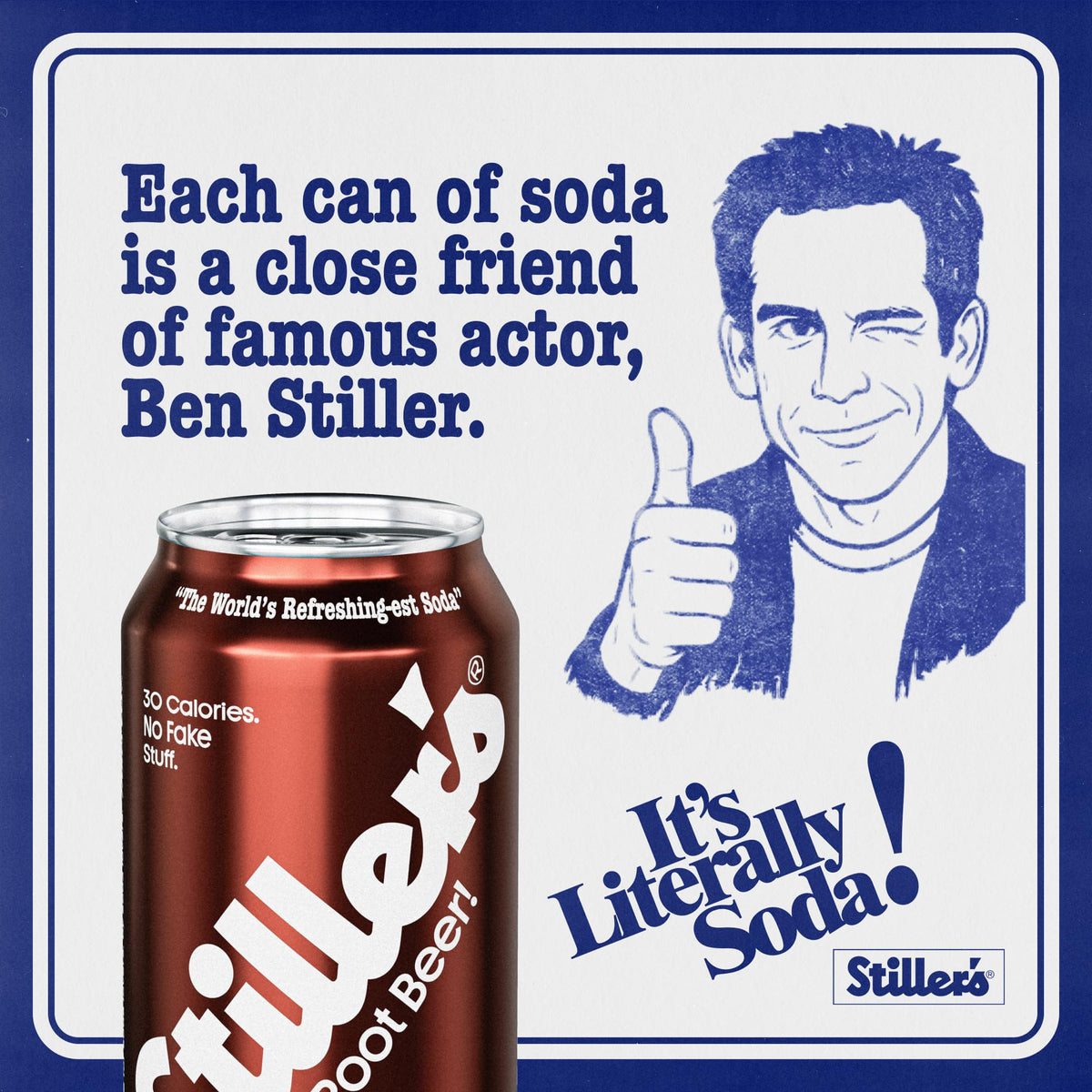STILLER'S Natural Soda Root Beer – 12 Cans, 30 Calories, Caffeine Free, Low Sugar
