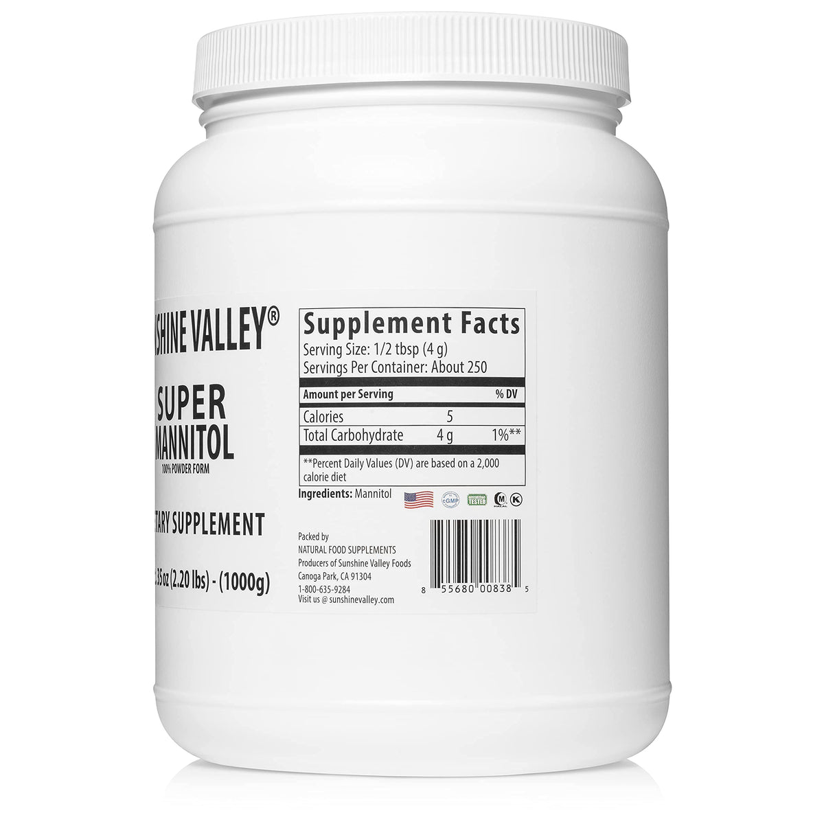 Sunshine Valley Mannitol Powder – Sugar-Free Sweetener for Coffee & Recipes | 35 oz