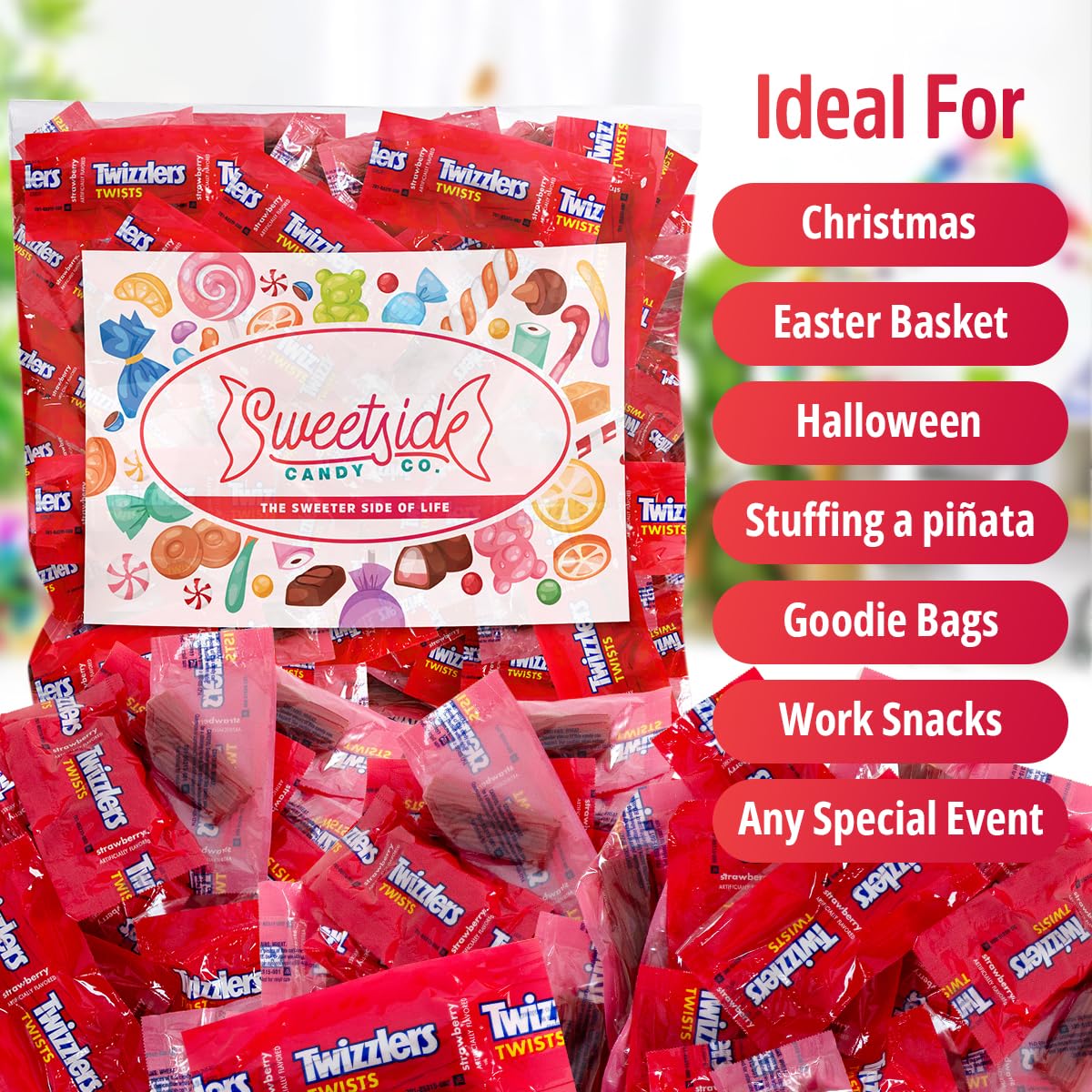 Twists Strawberry Flavored Licorice — 5lb Bulk Pack | SWEETSIDE CANDY CO.