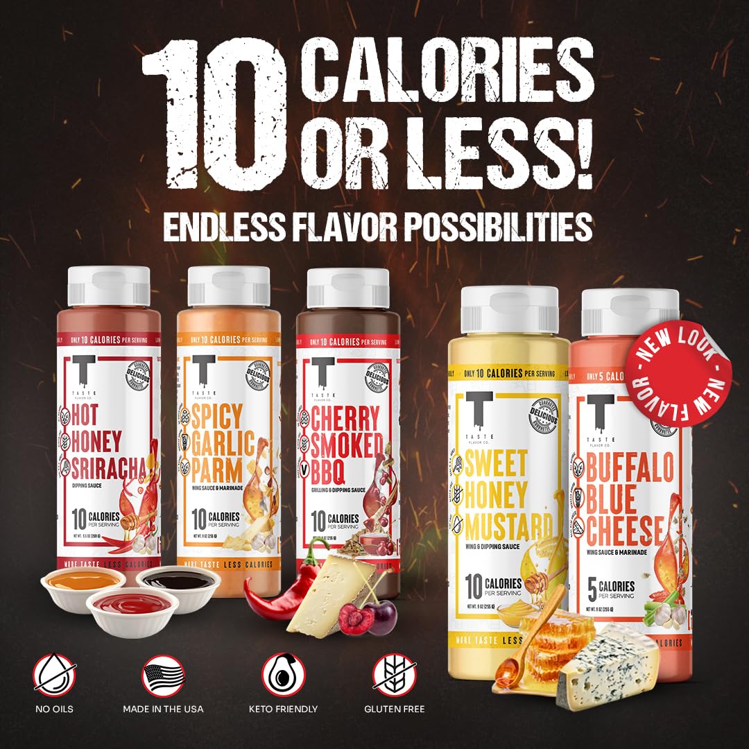Taste Flavor Co. Buffalo Blue Cheese Grilling & Dipping Sauce – 3 Pack, Keto & No Oils
