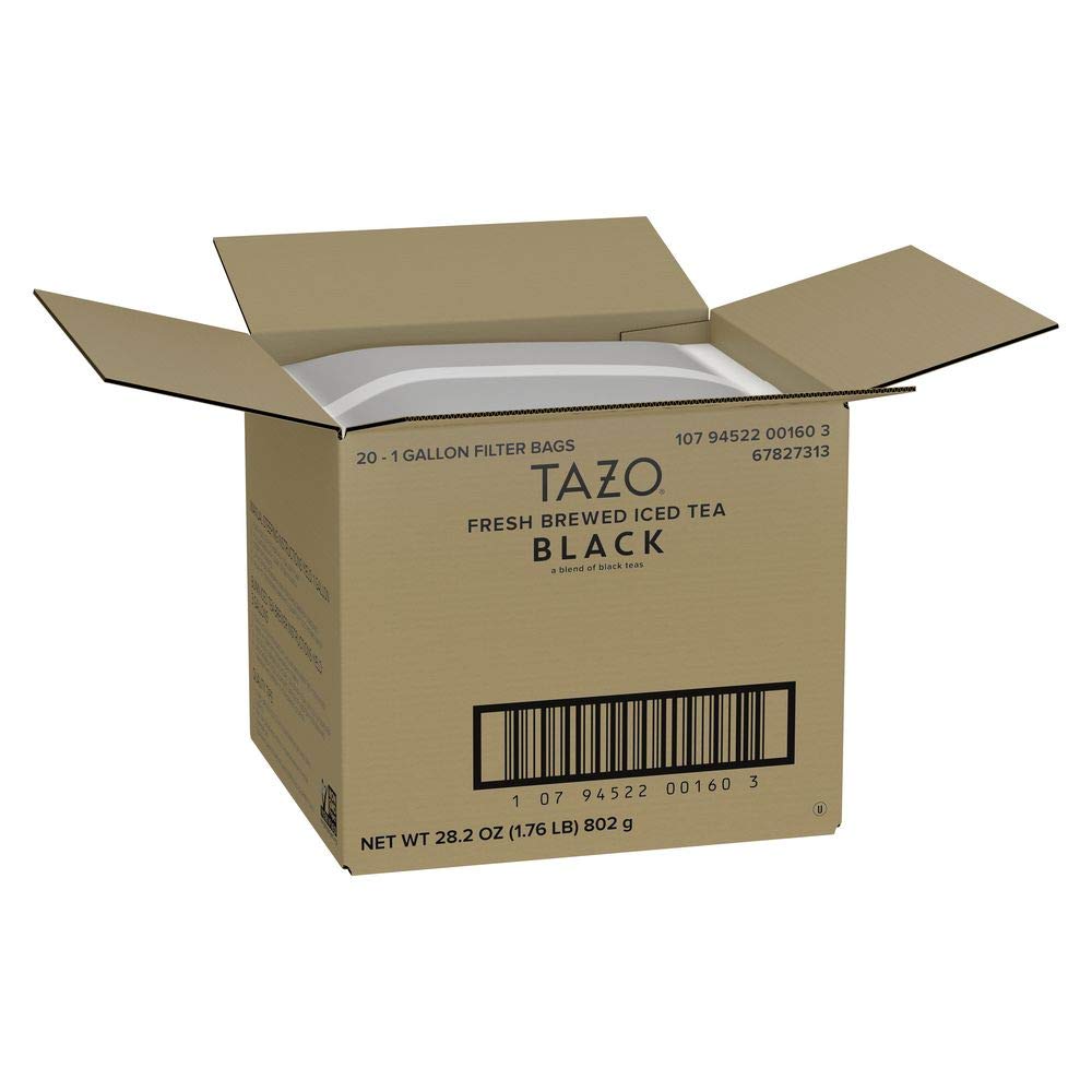 TAZO Fresh Brewed Black Iced Tea, Unsweetened, Makes 1 Gallon (Pack of 20)