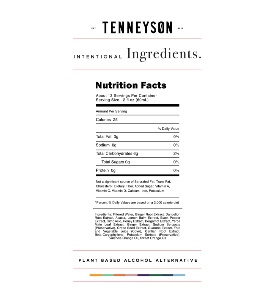 Tenneyson Black Ginger Non-Alcoholic Aperitif – 750mL, Low Sugar & Gluten-Free