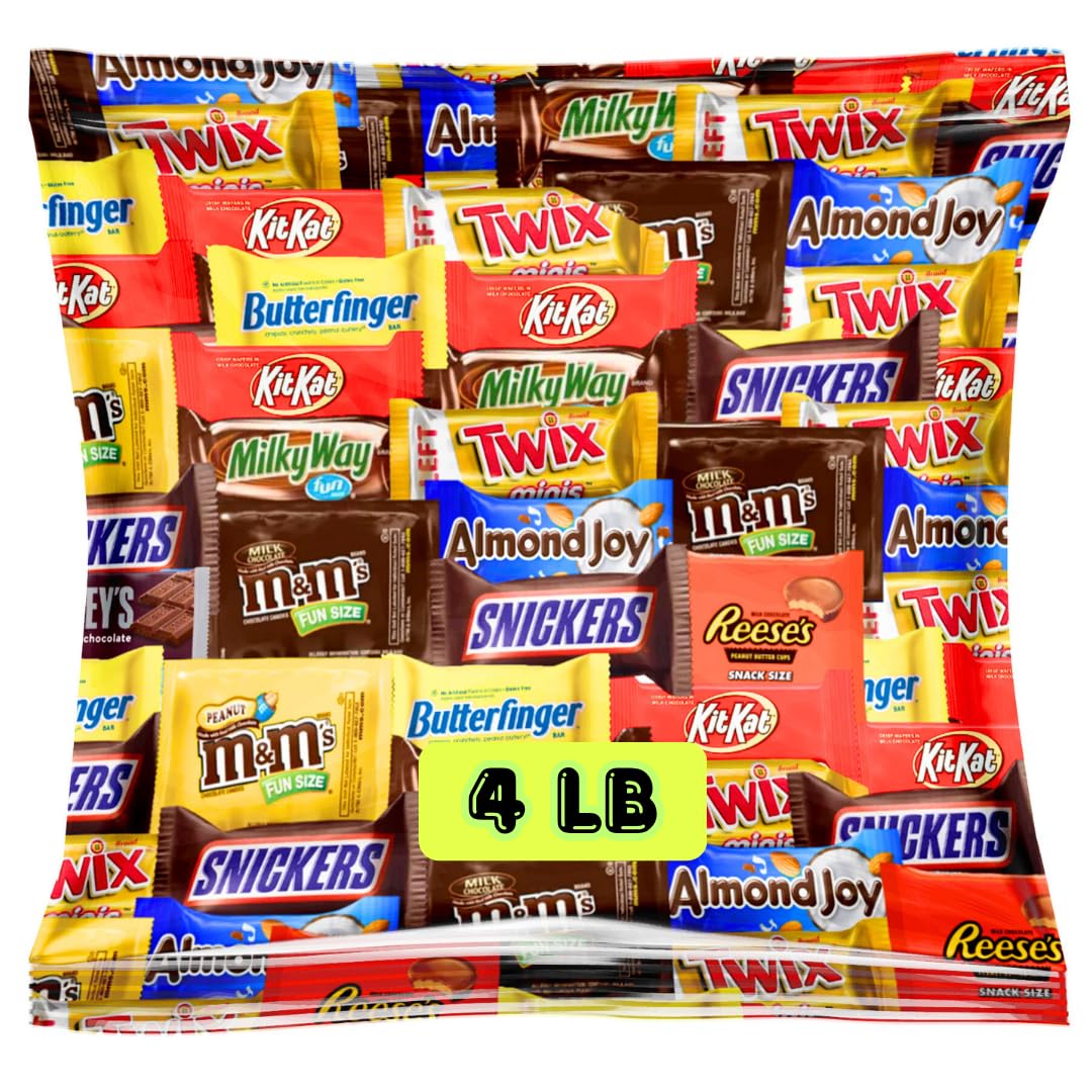 Tesel Assorted Fun-Size Chocolate Candy Mix – 2 lb Bulk Bag, Individually Wrapped Minis for Parties & Gifts