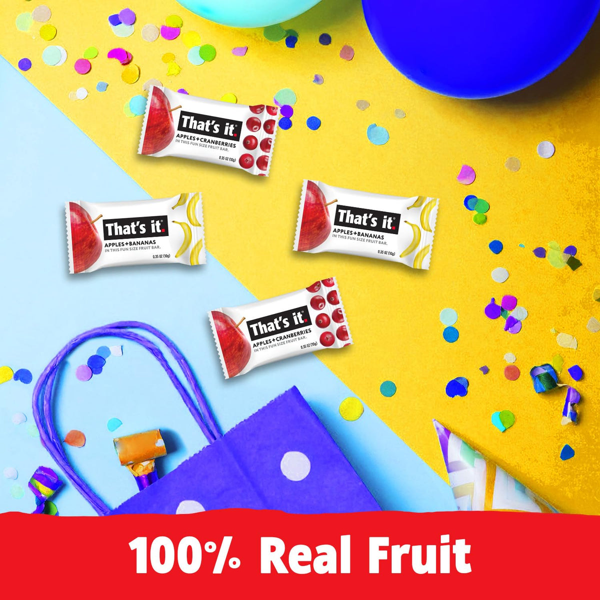 That's it. Fun Size Fruit Bars Variety Pack – 50 x 10g, Non-GMO, Kosher, Gluten Free, Cranberry-Banana