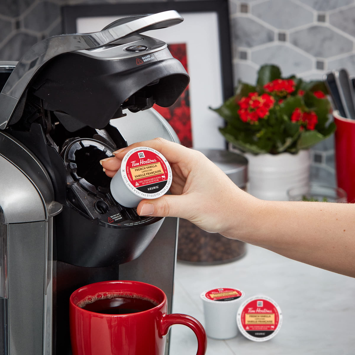 Tim Hortons French Vanilla Cappuccino K-Cup Pods – 60 Count, Keurig Compatible
