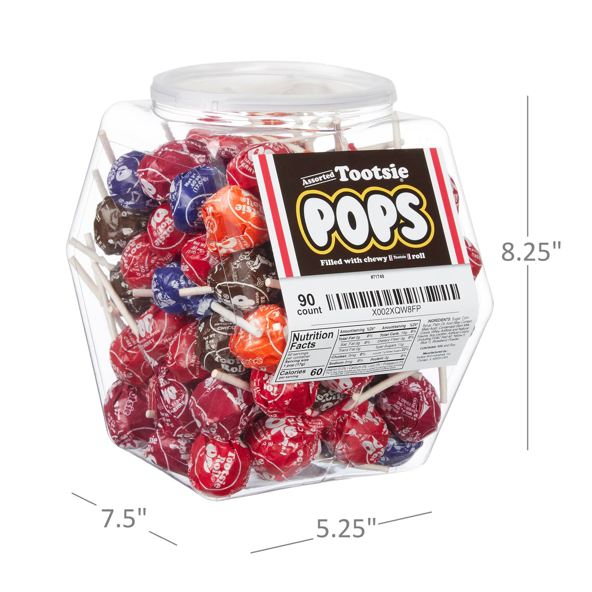 Tootsie Roll Pops Variety Pack 90 Lollipops in Reusable Tub Assorted Flavors