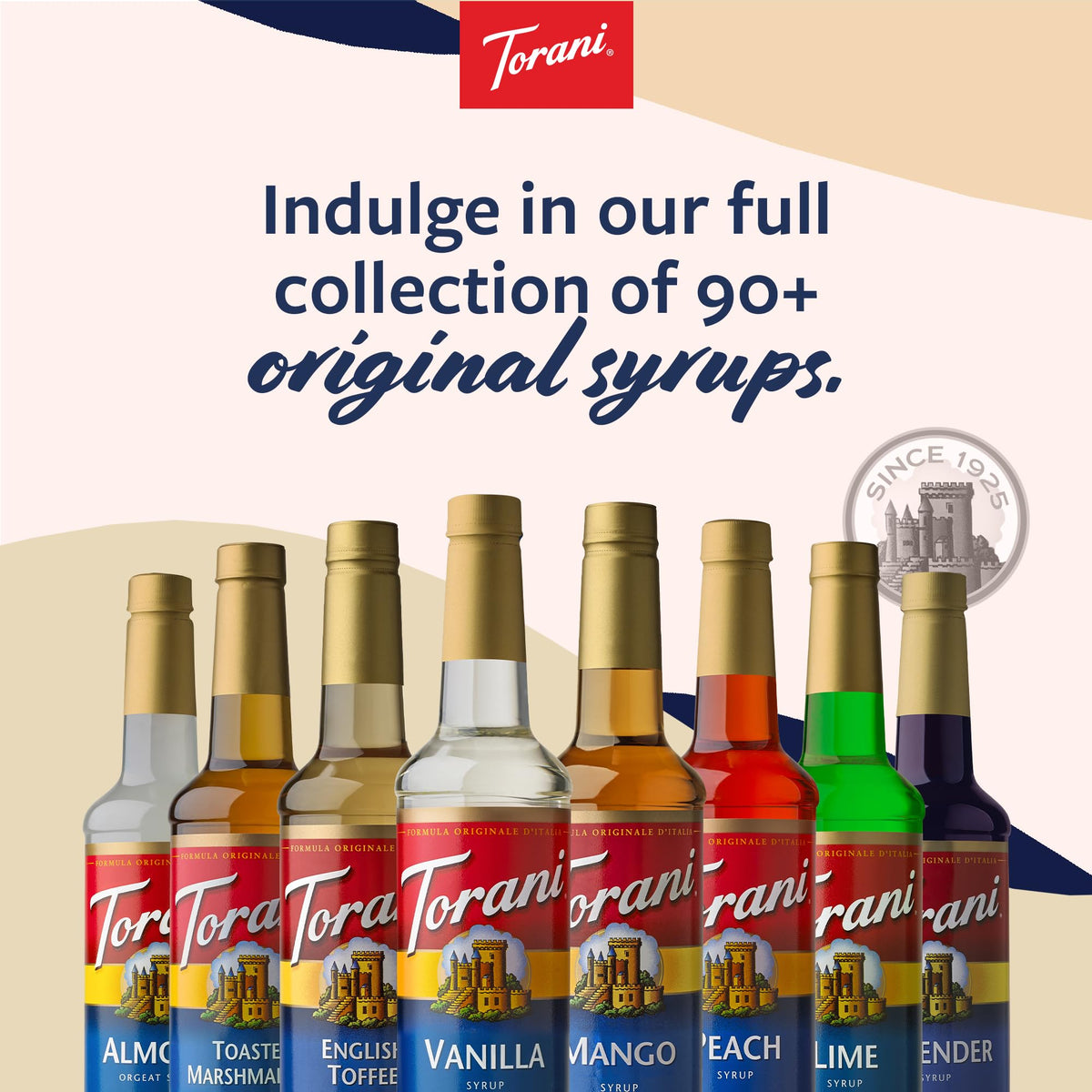 Torani Hazelnut & Vanilla Syrup 2-Pack with Pumps – 25.4 Fl Oz Each