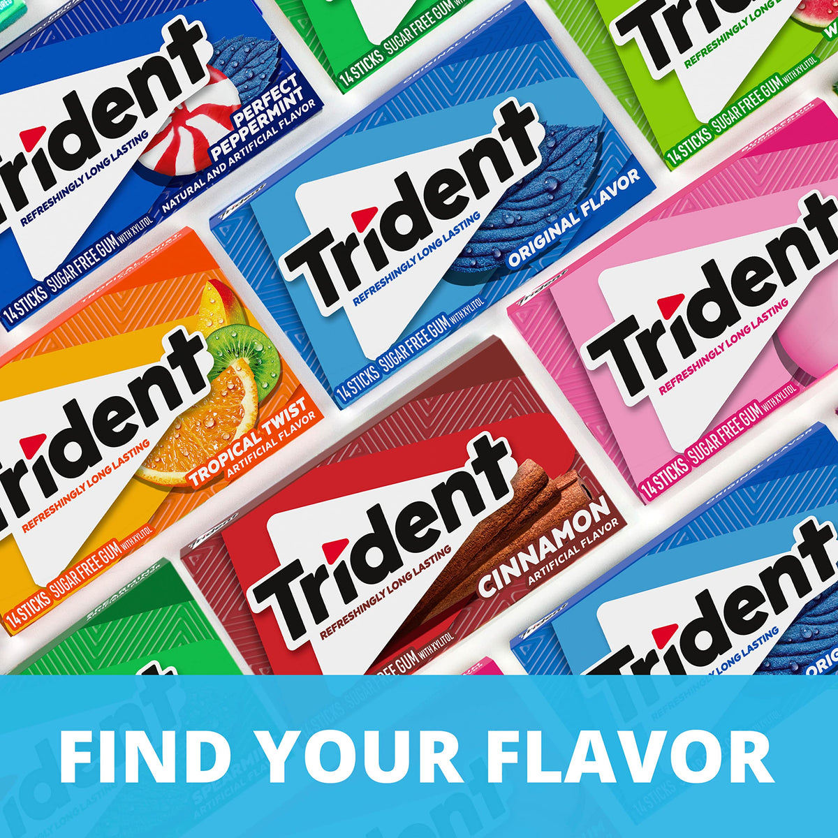Trident Original Flavor Sugar Free Gum - 336 Pieces (24 Packs)