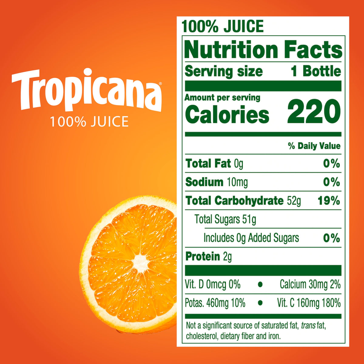 Tropicana 100% Juice Orange Blend — 15.2 oz Bottles (Pack of 12) | No Added Sugars