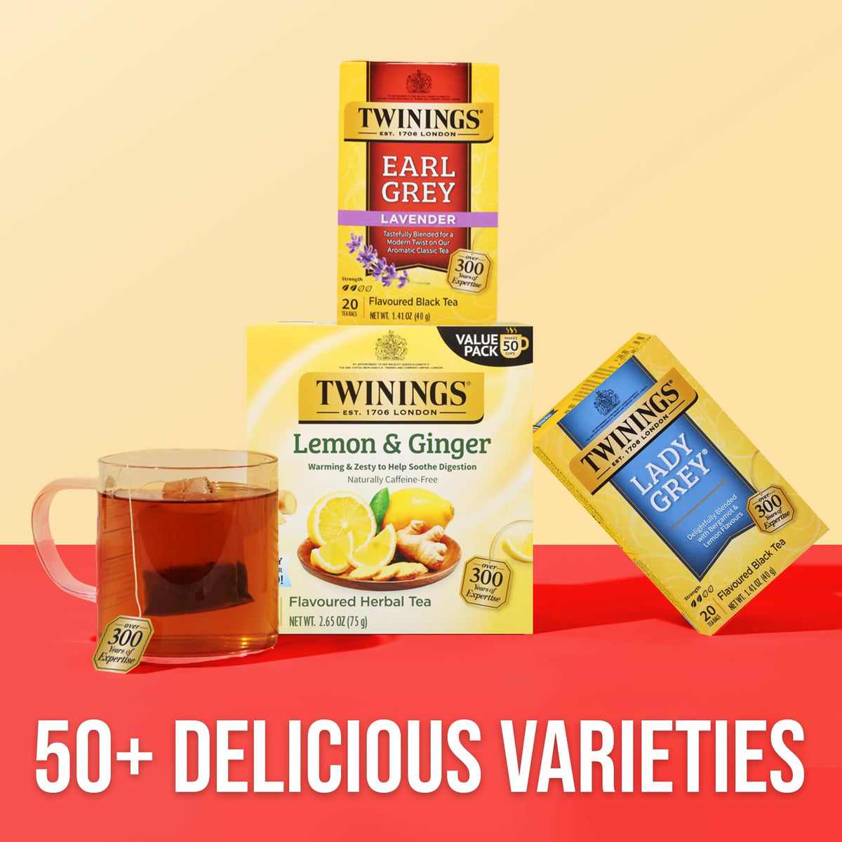 Twinings Earl Grey Lavender Black Tea Bags — 120 Count (Pack of 6), Citrus & Bergamot, Caffeinated