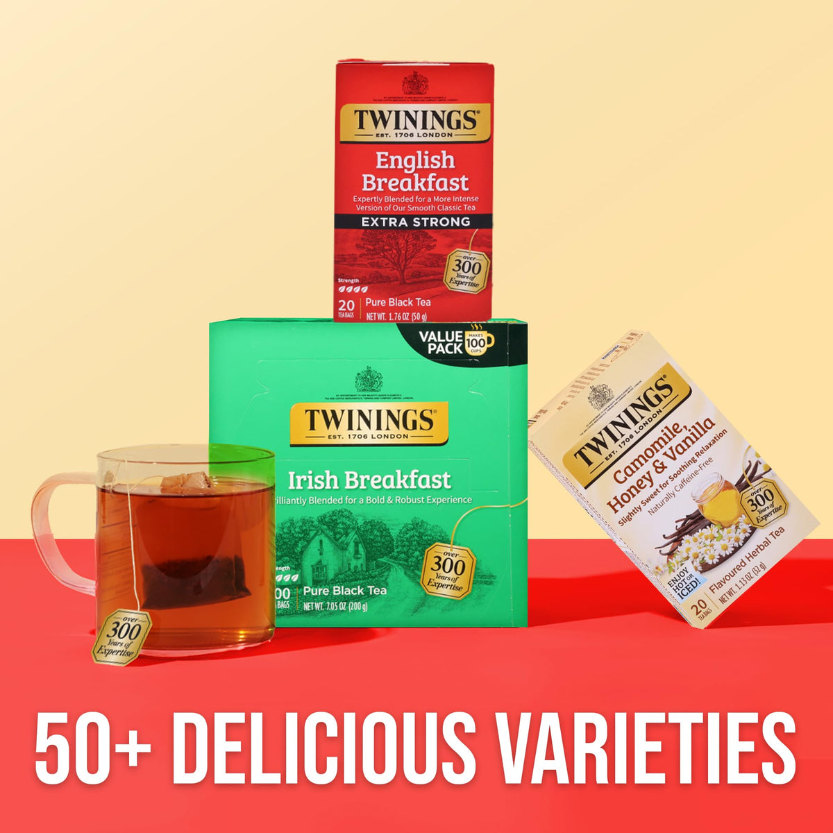 Twinings Extra Strong English Breakfast Tea – 120 Bags, Pack of 6 | Robust, Caffeinated & Individually Wrapped