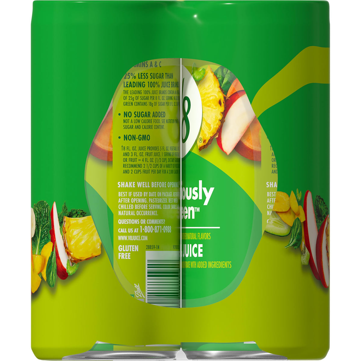 V8 Deliciously Green 100% Fruit & Vegetable Juice — 24 Pack (8 oz Cans)