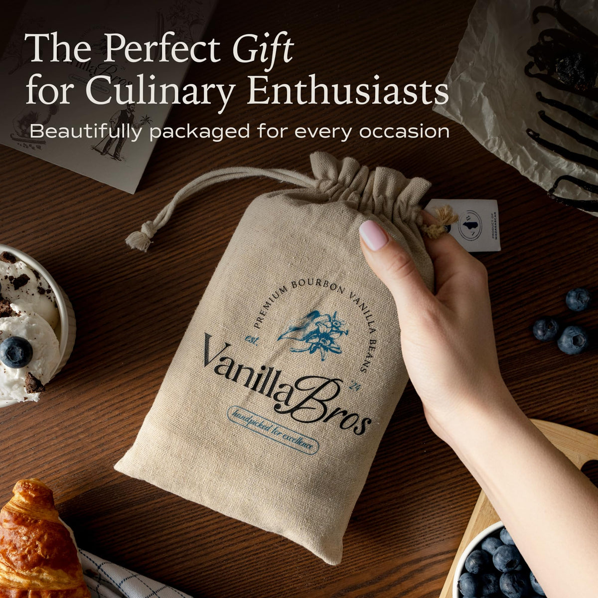 VanillaBros 55 Madagascar Vanilla Beans Grade A – Gourmet Bourbon Vanilla Pods (6.3–8.3 in) for Baking & Homemade Extract
