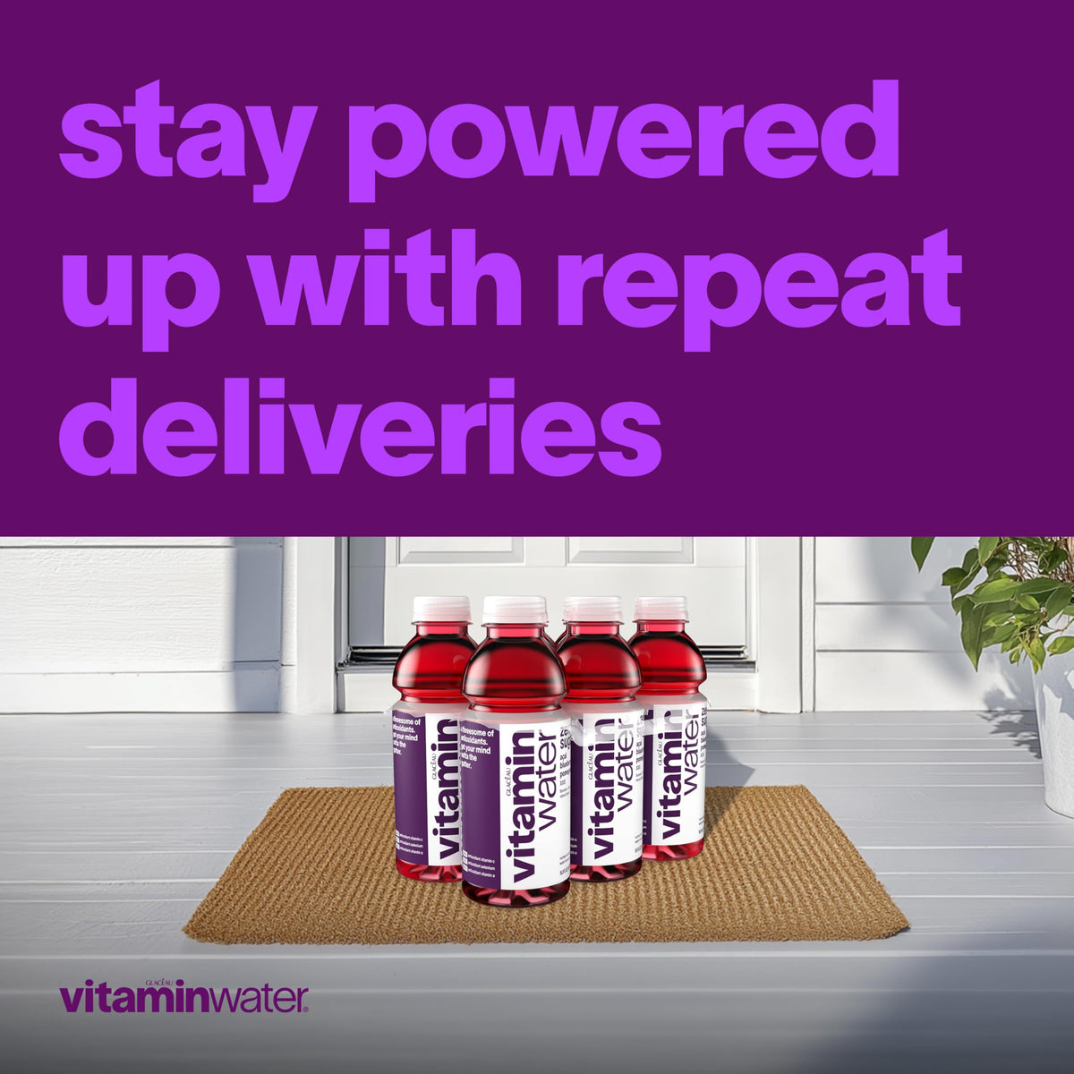 Vitaminwater XXX Acai-Blueberry-Pomegranate Zero Sugar Flavored Water, 20 oz Bottle, 12 Pack