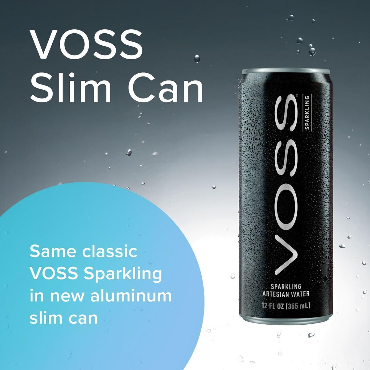 VOSS Artesian Sparkling Water Cans – 3 Pack of 8 (24 Slim Cans)
