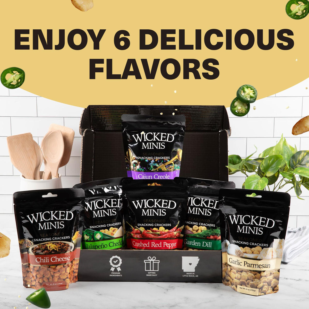 Wicked Minis Soup & Oyster Crackers – Jalapeño Cheddar, 3x6oz | Wicked Mix