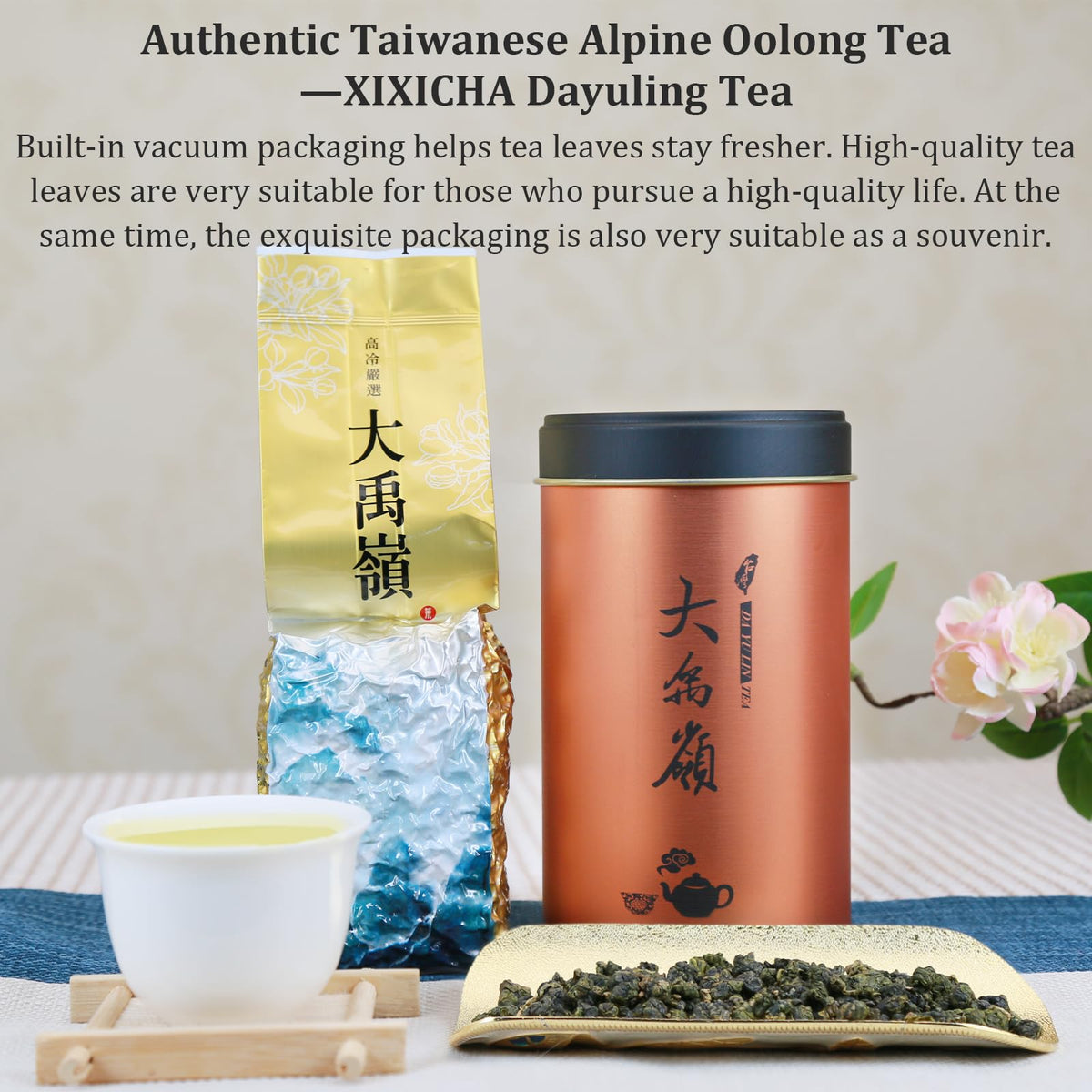 XIXICHA Dayuling Oolong Tea – Taiwan High Mountain Formosa Floral Aroma, Premium Loose Leaf (150g, 120 cups)
