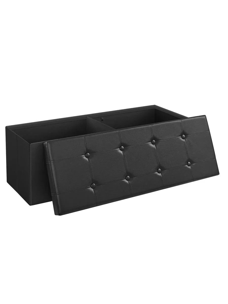 SONGMICS 43 Inches Folding Storage Ottoman Bench Storage