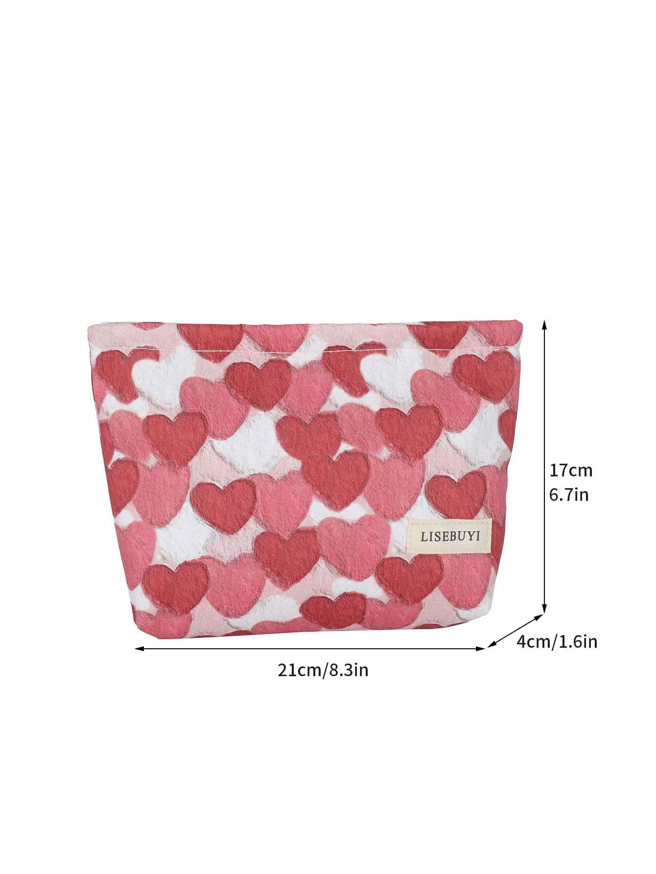 Red Heart Cosmetic Makeup Bag