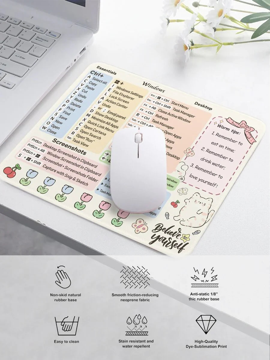 Windows Shortcut Keys Function Thick Waterproof Mouse Pad
