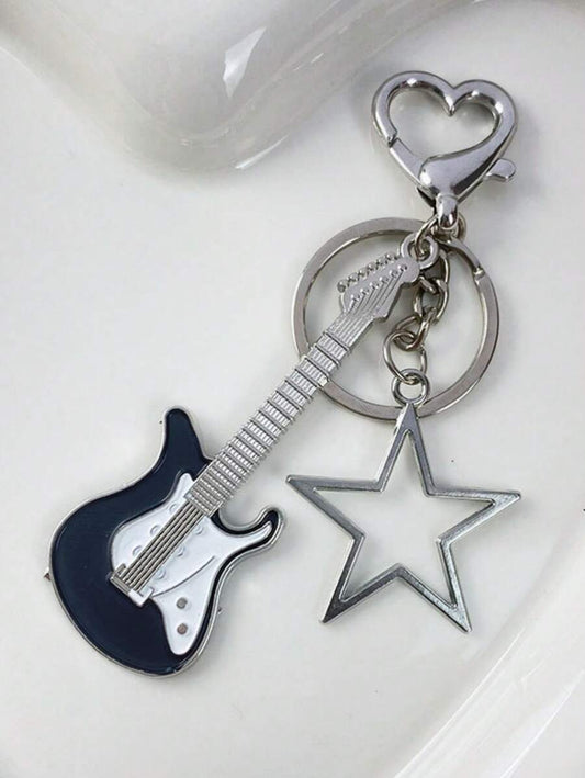 Guitar & Star Shaped Fashionable Keychain Bag