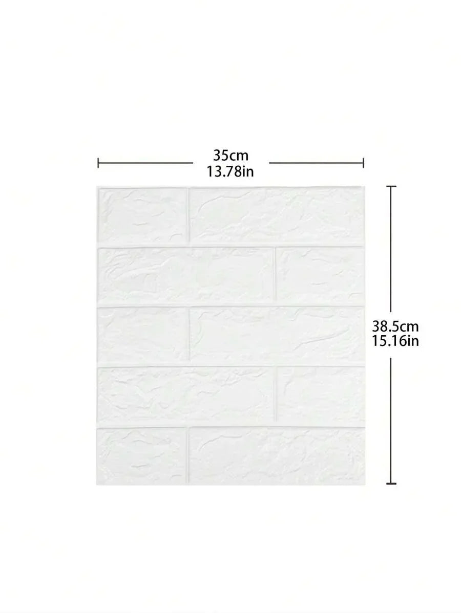 10pcs Brick Pattern Wall Paper, Modern Plain 3D Wall Paper For Home