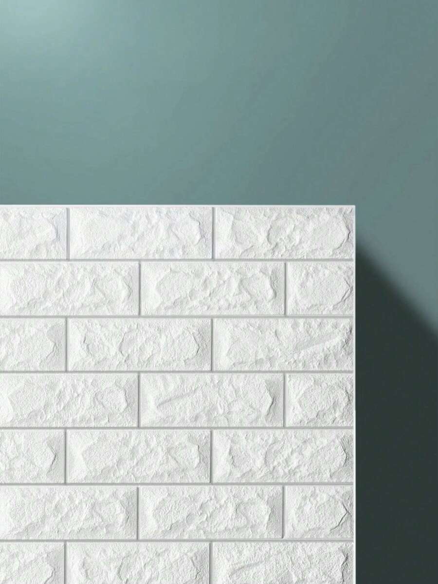 10pcs Brick Pattern Wall Paper, Modern Plain 3D Wall Paper For Home