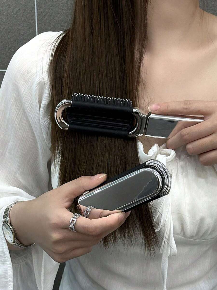 X Milania 1pc Foldable Comb - Cream Color