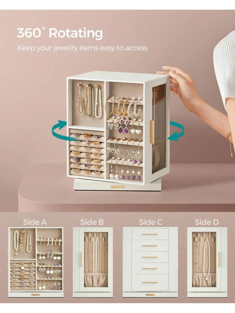 SONGMICS Jewelry Box 360° Rotating